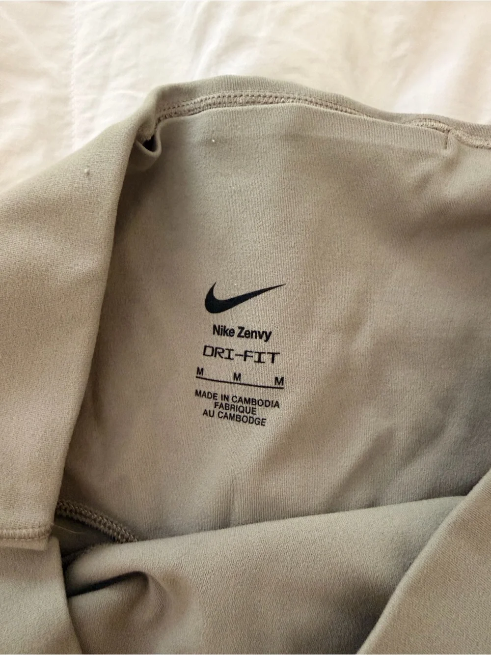Nike Zenvy Shorts in Taupe with Black Logo